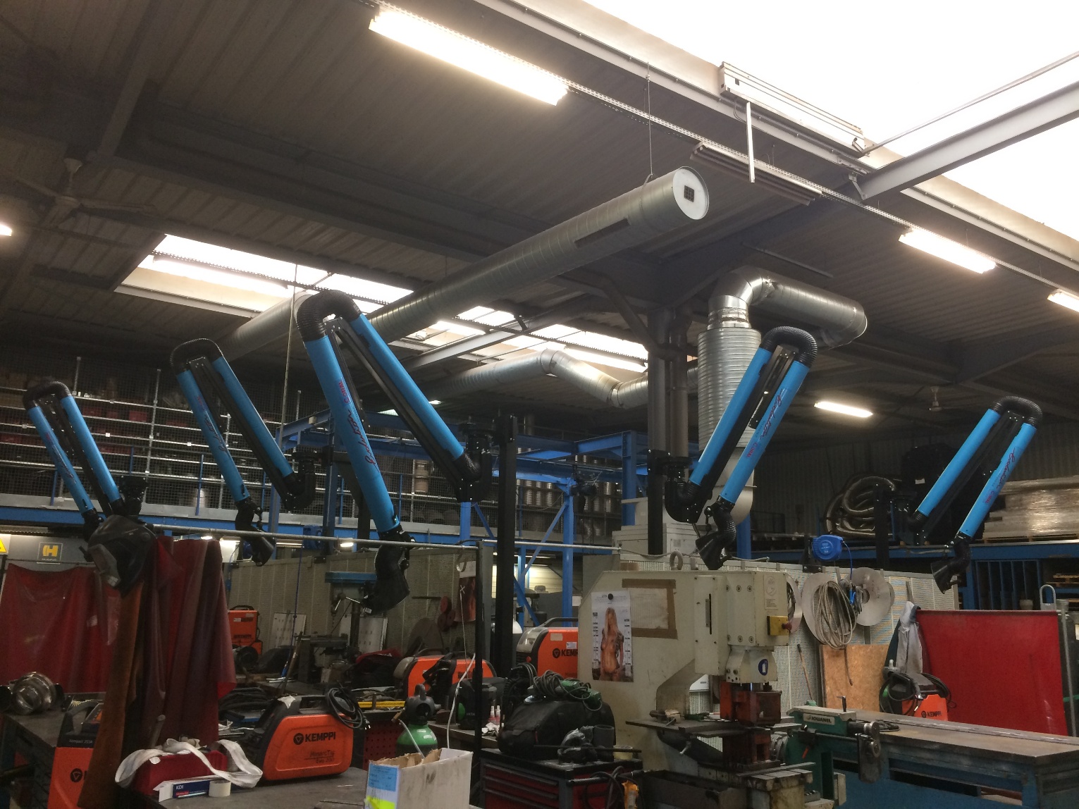 Arms for welding fumes