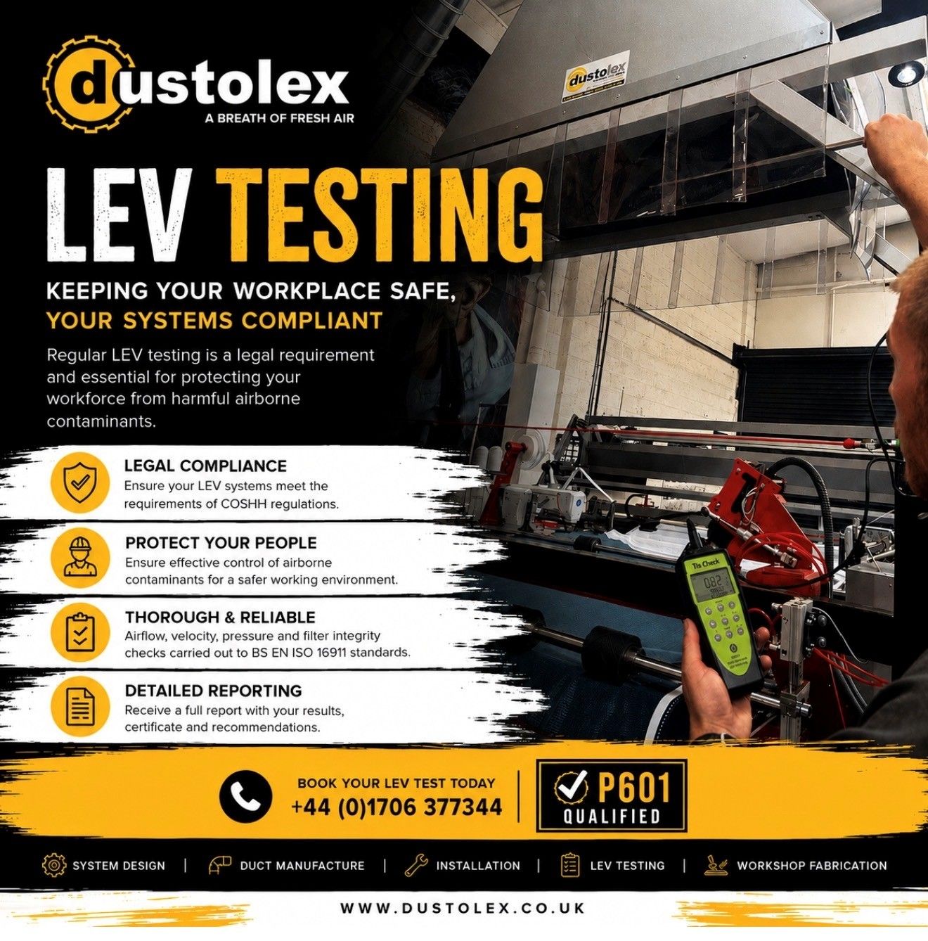 Dustolex LEV testing and maintenance service