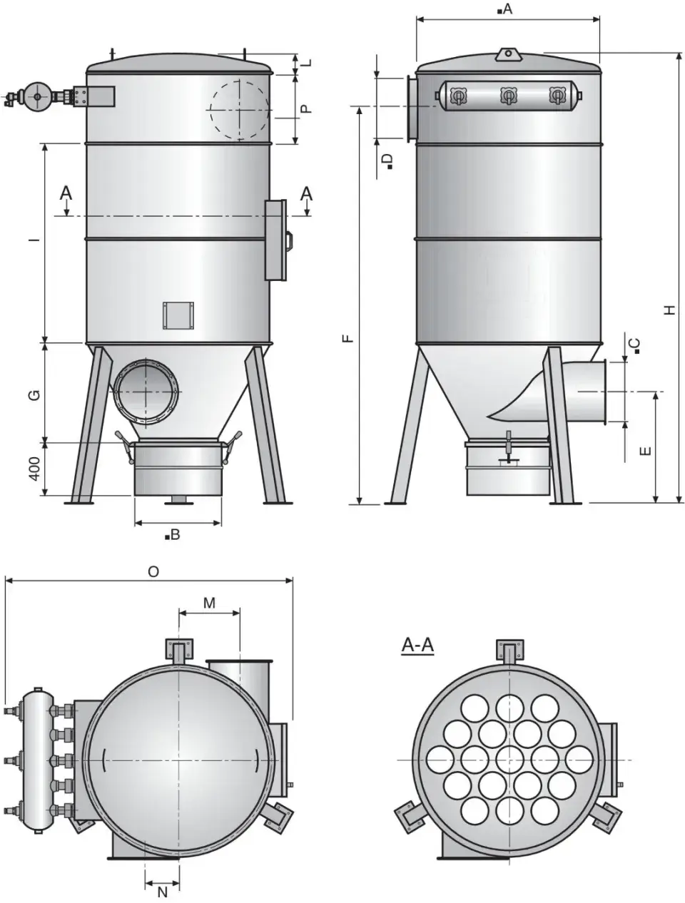 Airalt/M technical drawing - dimensions